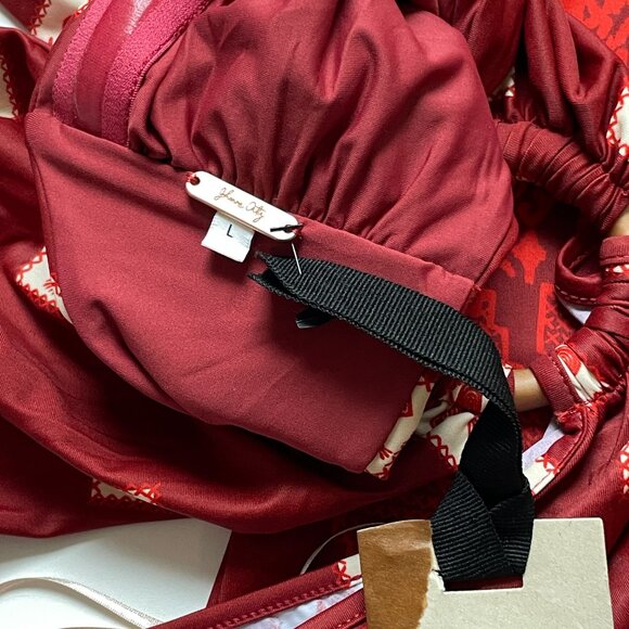 Johanna Ortiz Quechua Maxi Dress Andean Wine Ruby Cerise Size Large NEW NWT - Picture 8 of 15